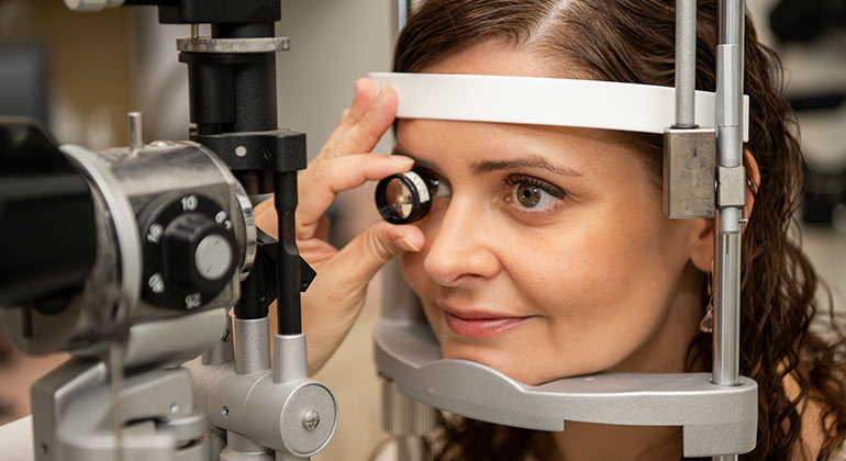 Image of patient taking eye exam